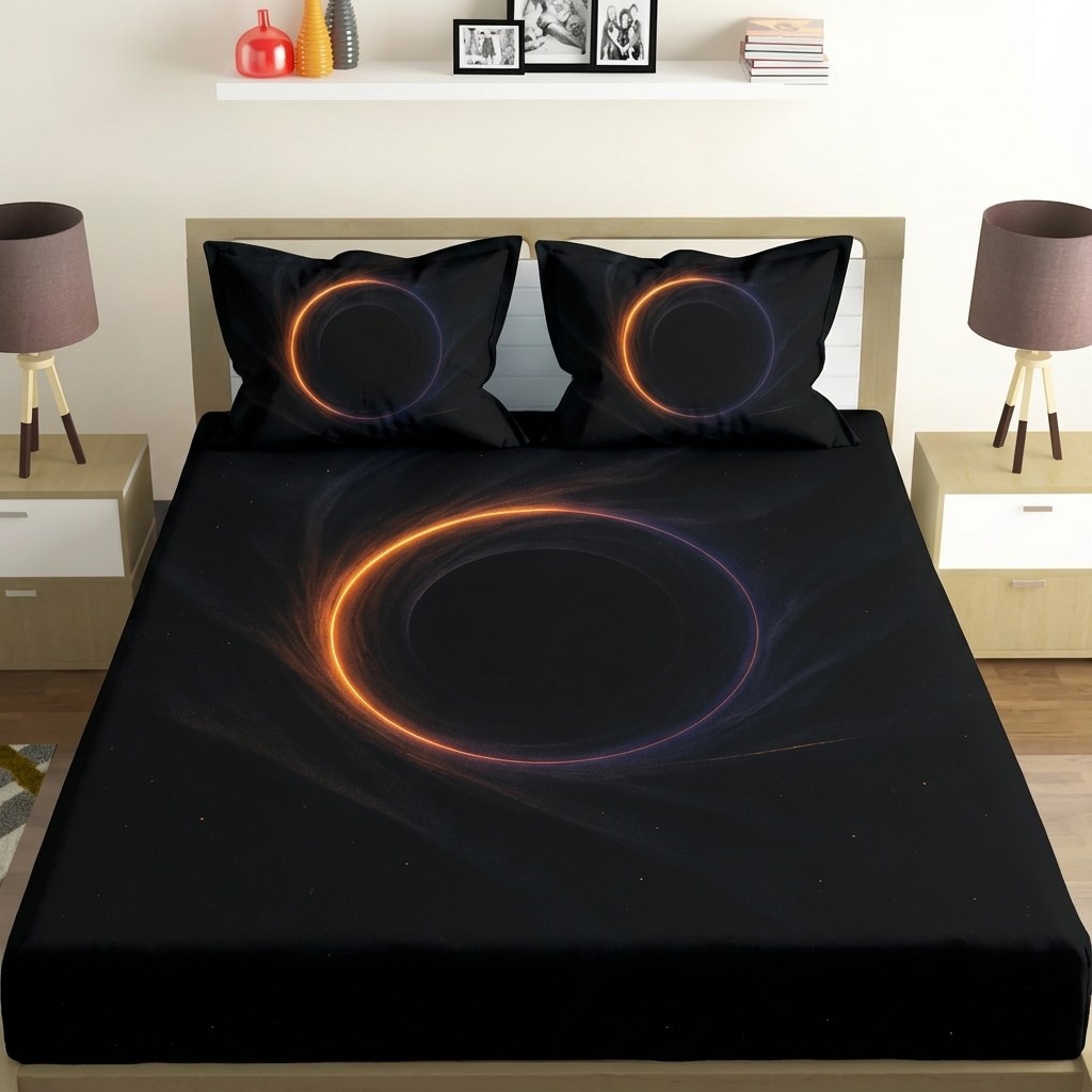 Event Horizon Velvet Bloom custom bedsheet sets with 2 pillow covers
