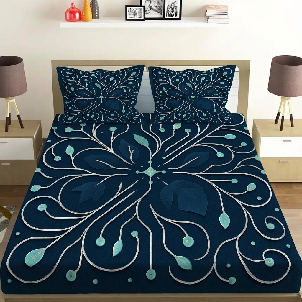 Vine Circuit Lattice custom bedsheet sets with 2 pillow covers