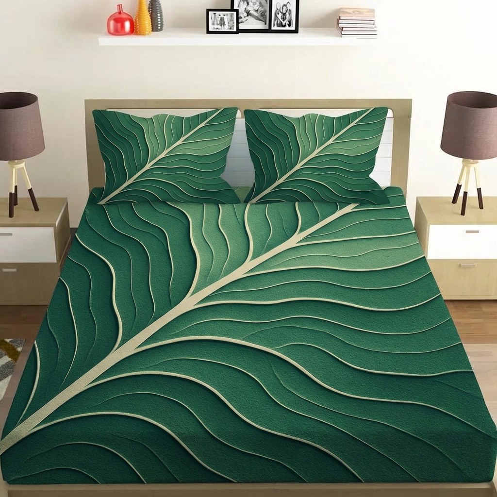 Leaf Vein Topography personalized bedding sets