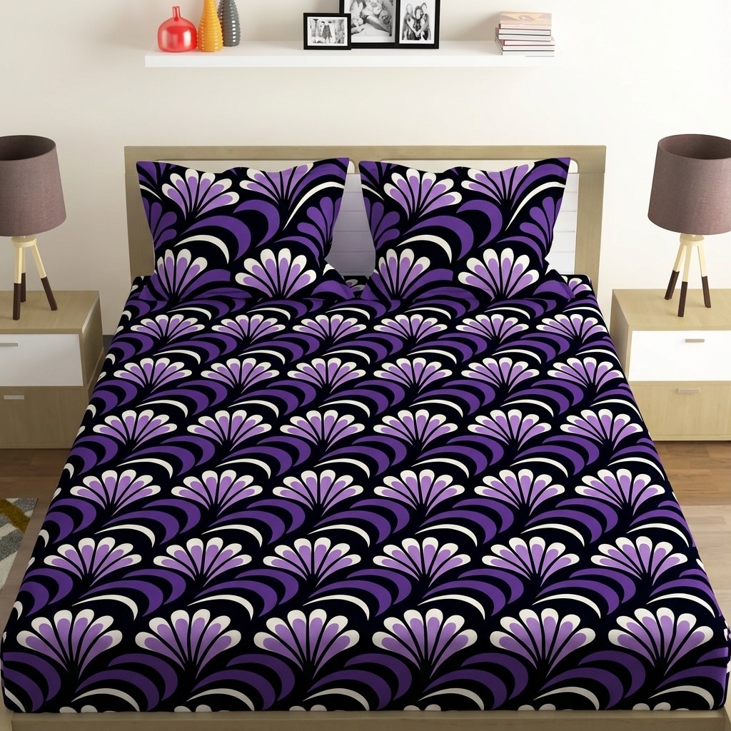 Blossom Wave Tessellation designer printed bedsheets with matching pillow covers