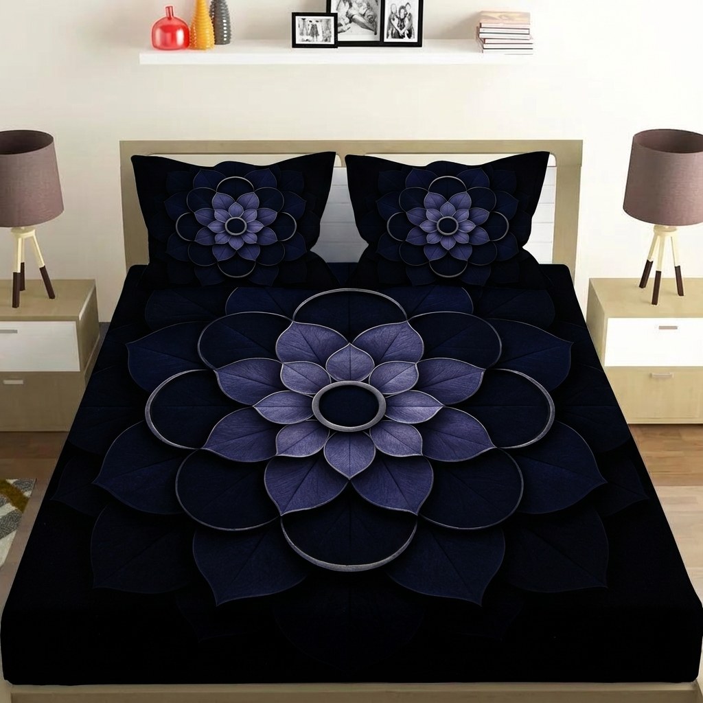 Petal Eclipse Mandala unique gift bedsheet and pillow cover combos