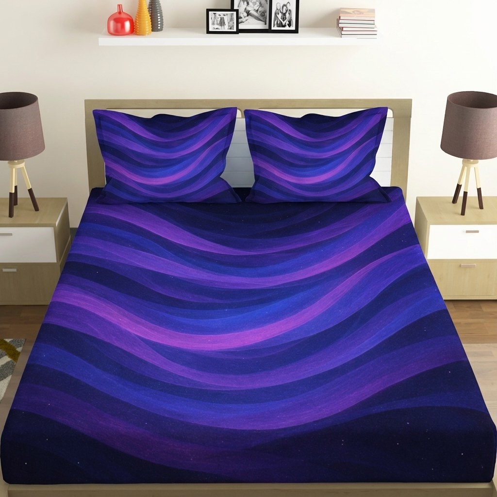 Spectral Aurora Tapestry designer printed bedsheets with matching pillow covers