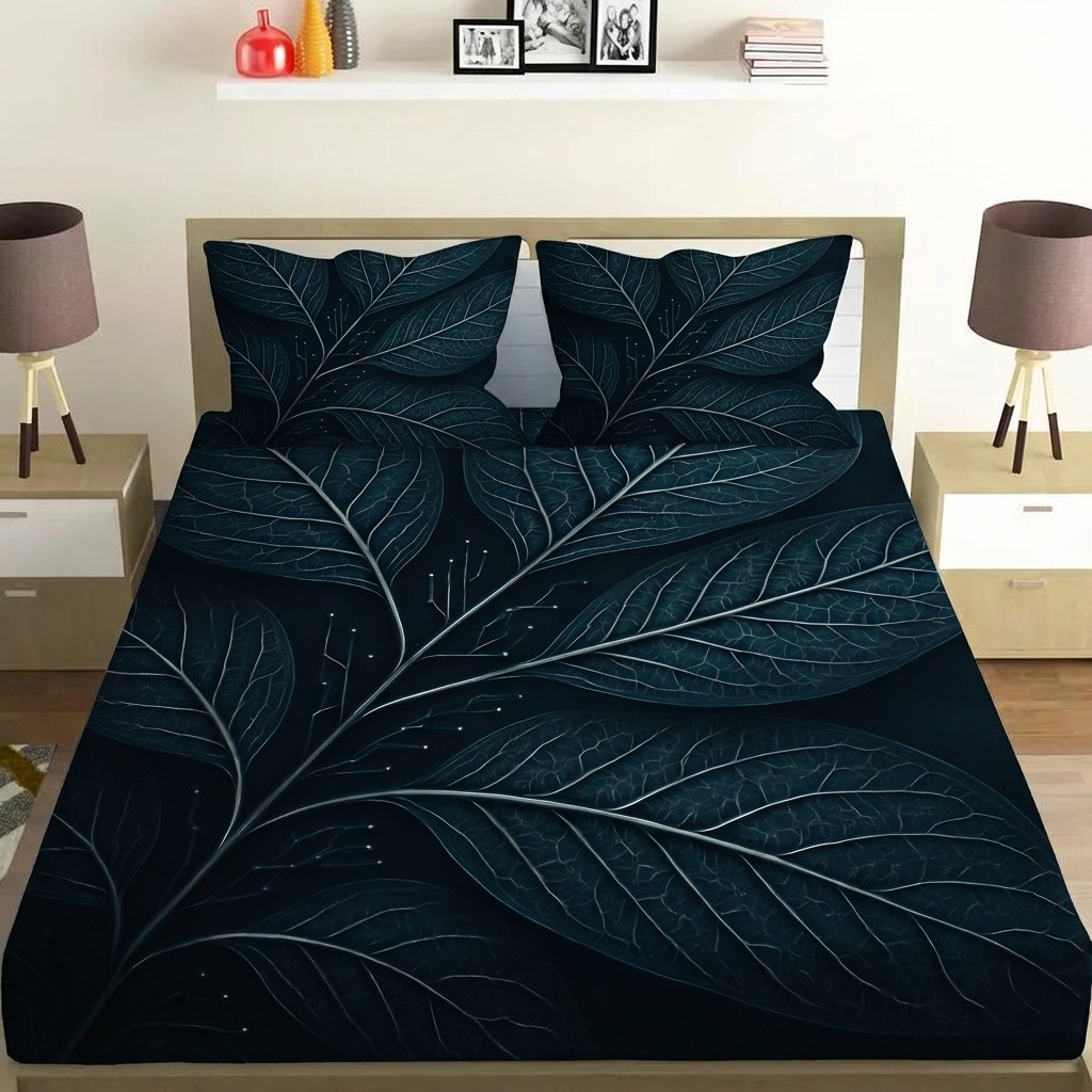 Leaf Vein Circuit Filigree unique gift bedsheet and pillow cover combos
