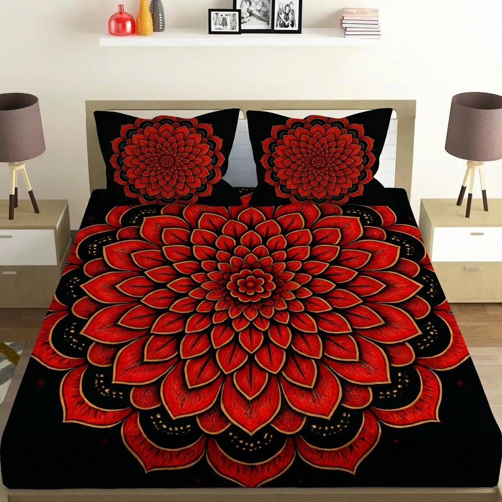 Bloom Burst Mandala Lattice stylish bedding sets for home