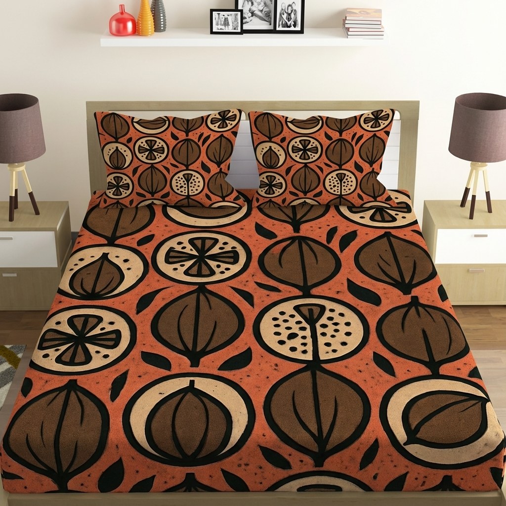 Seed Capsule Constellation Tiles comfortable double bedsheet with 2 pillow covers