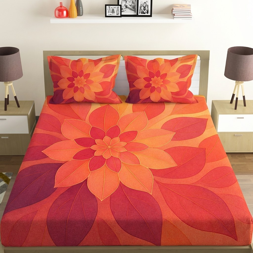 Petal Prism Overlays custom bedsheet sets with 2 pillow covers