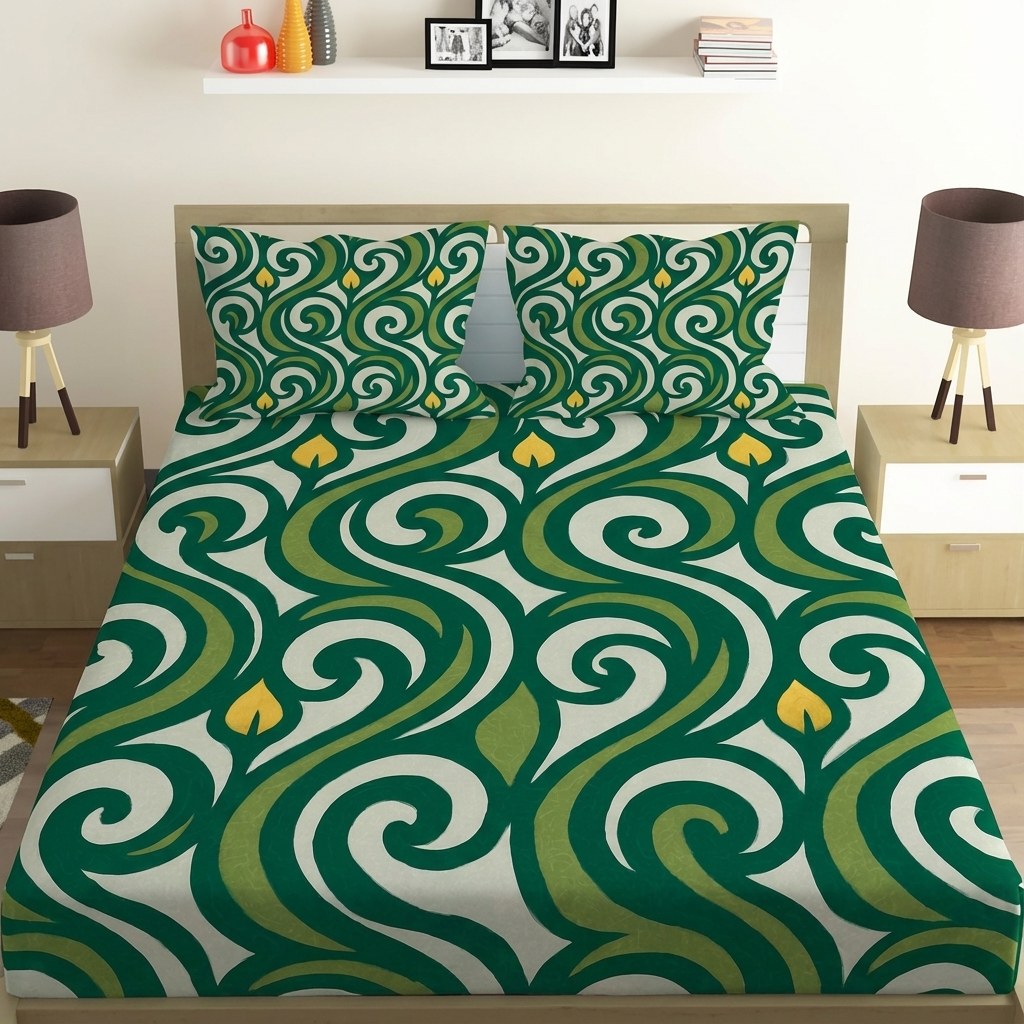 Vine Curl Lattice Wave premium quality bedsheet sets