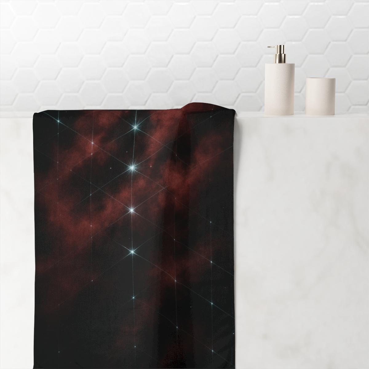 Quantum Lattice Nebula stylish beach towels