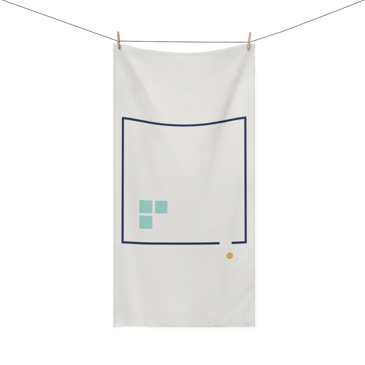 Quiet Frame With Missing Corner Grid designer printed towels