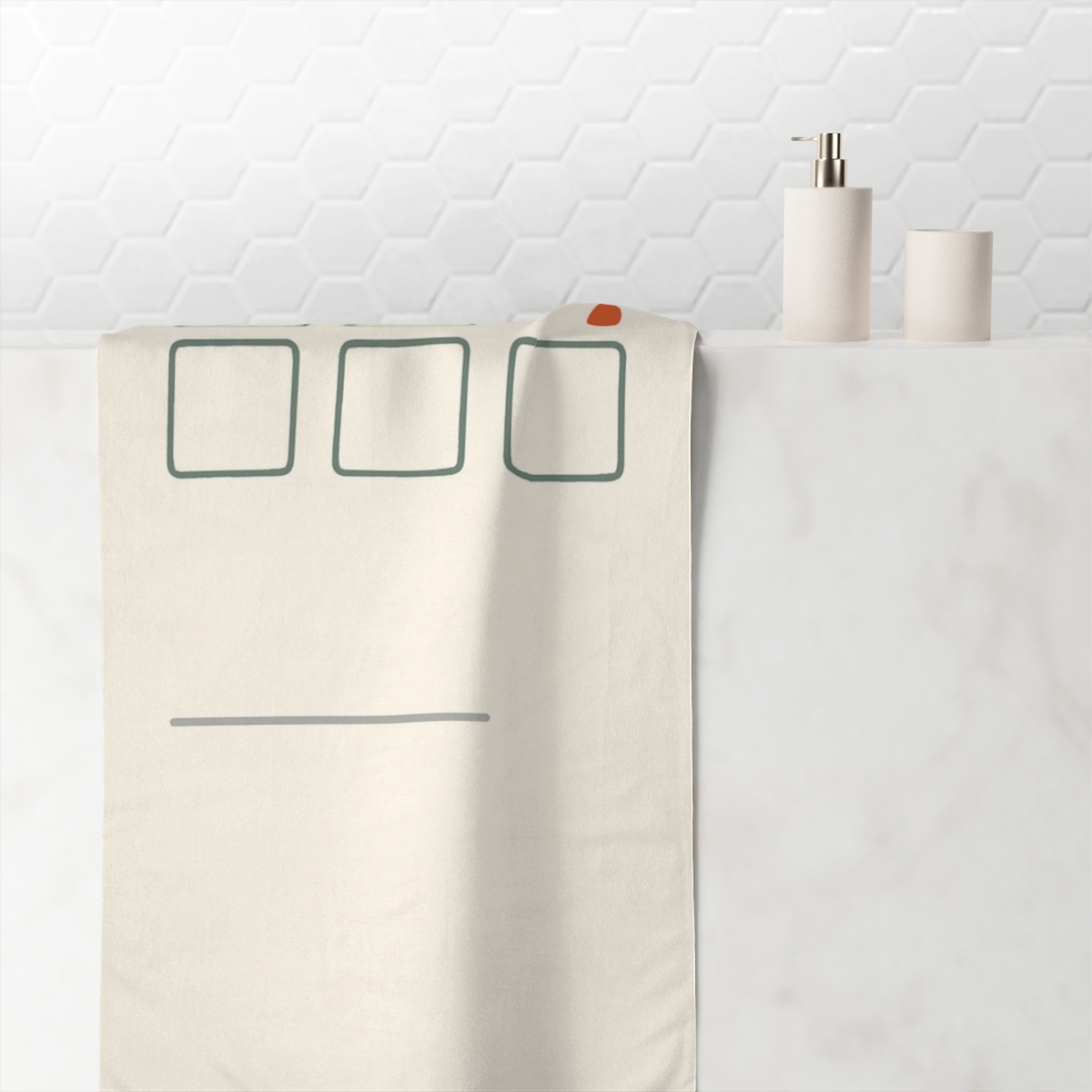 Quiet Grid With Missing Corner And Accent Dot soft cotton towels