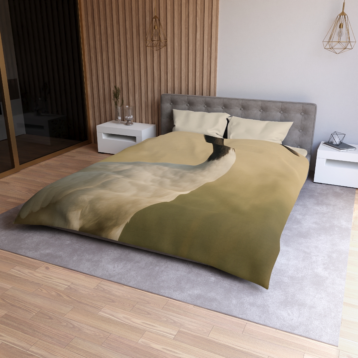 Quiet Halo Red Crowned Crane warm winter duvets