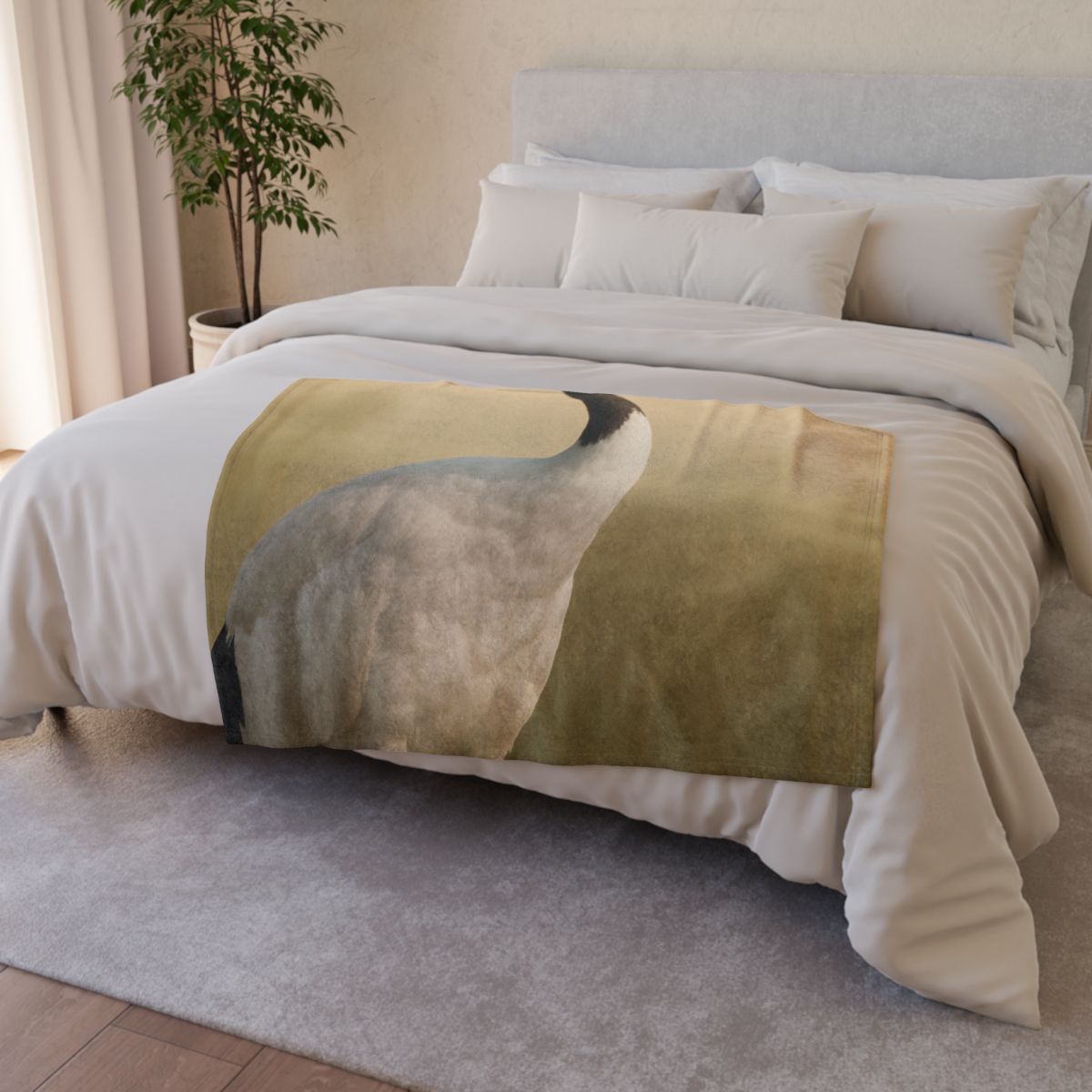 Quiet Halo Red Crowned Crane trendy patterned blankets