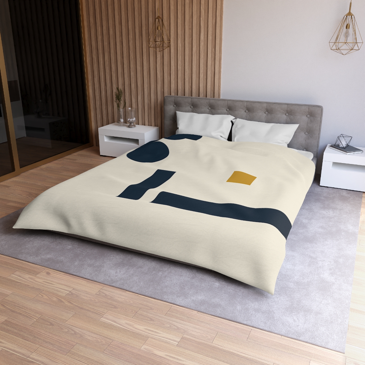 Quiet Triad And Offset Bars unique patterned duvets