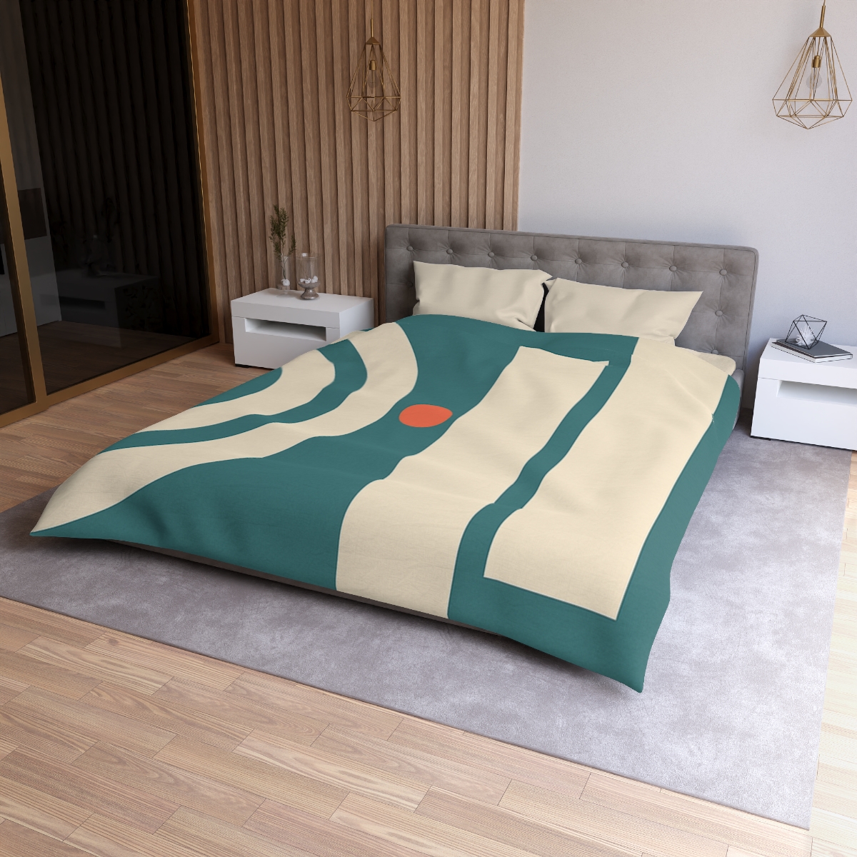 Quiet Triptych Of Arcs And Bars duvets for gifts