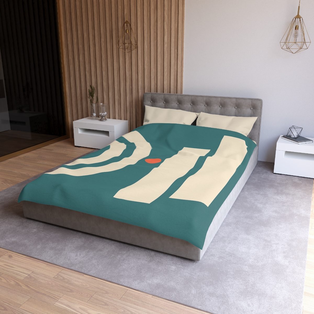 Quiet Triptych Of Arcs And Bars duvets for gifts