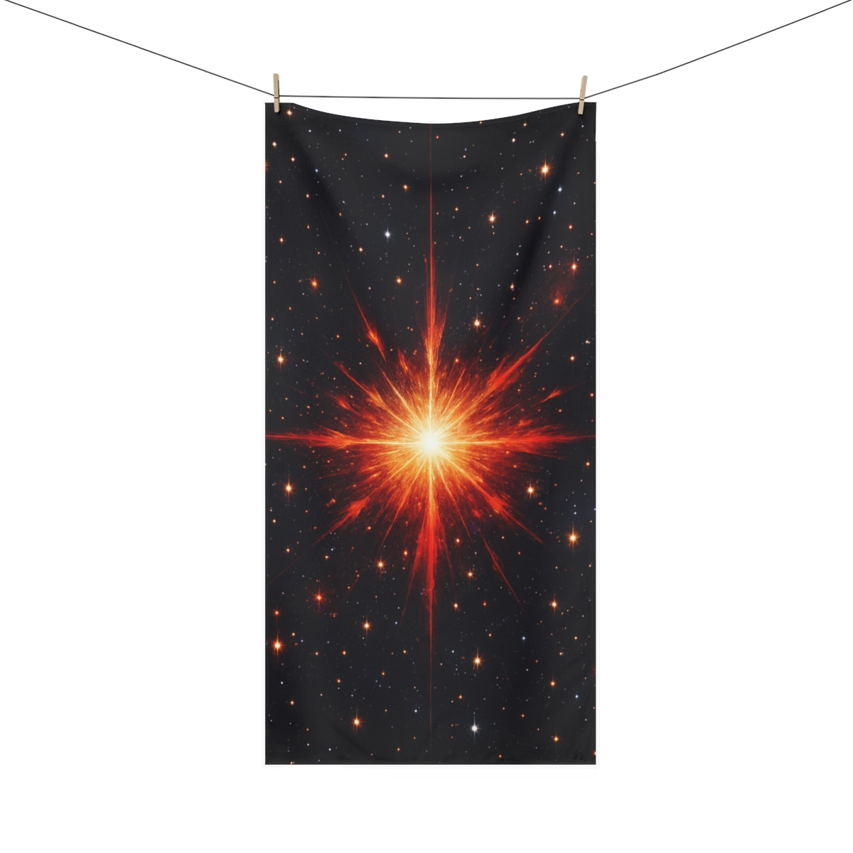 Radiant Star Field Explosion designer printed towels