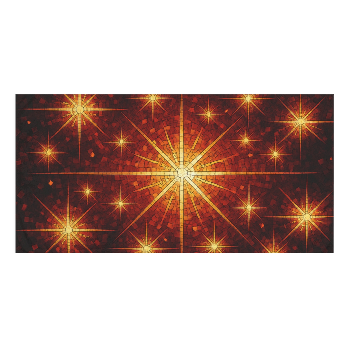 Radiant Starburst Mosaic personalized bath towels