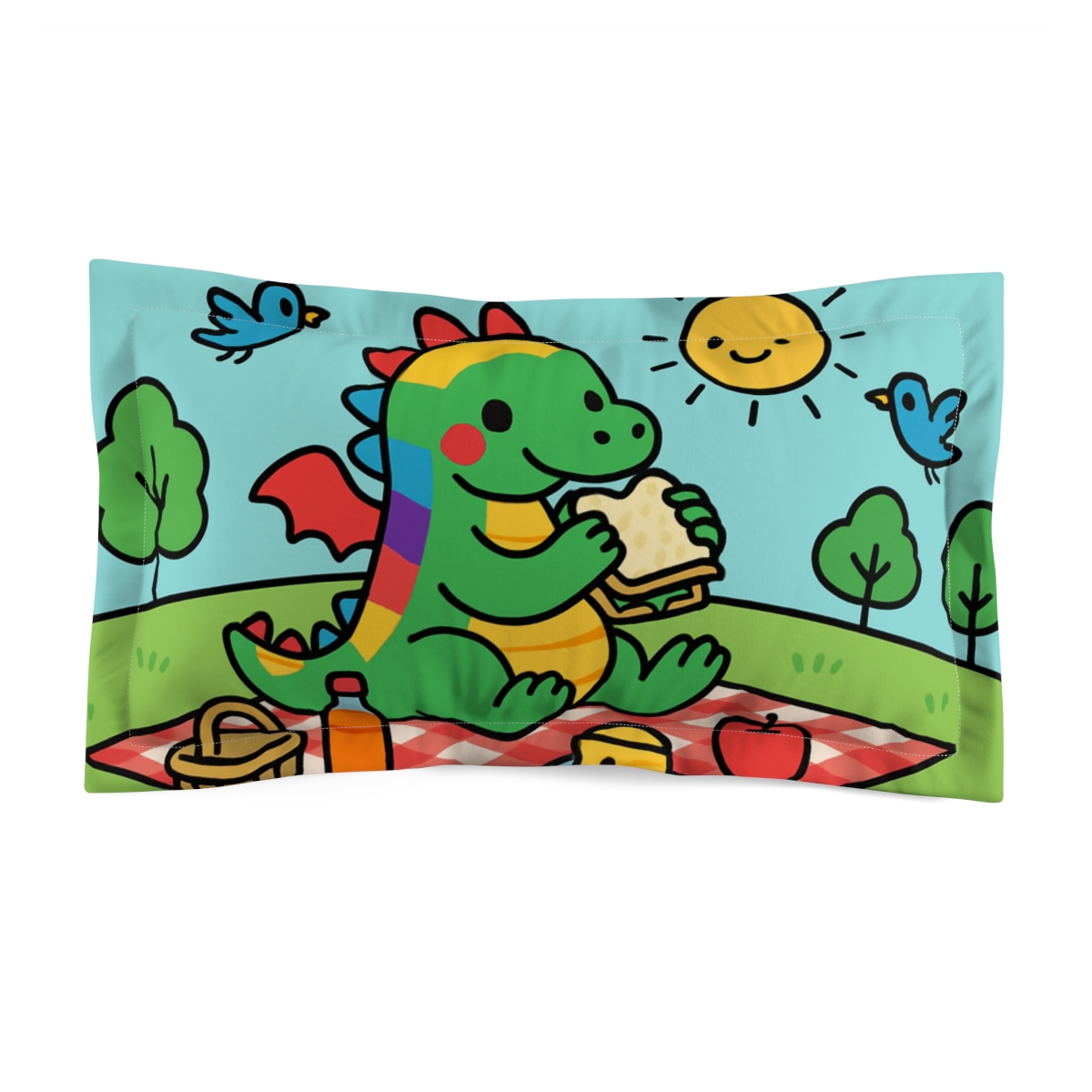 Rainbow Dragon Picnic comfortable bed pillows