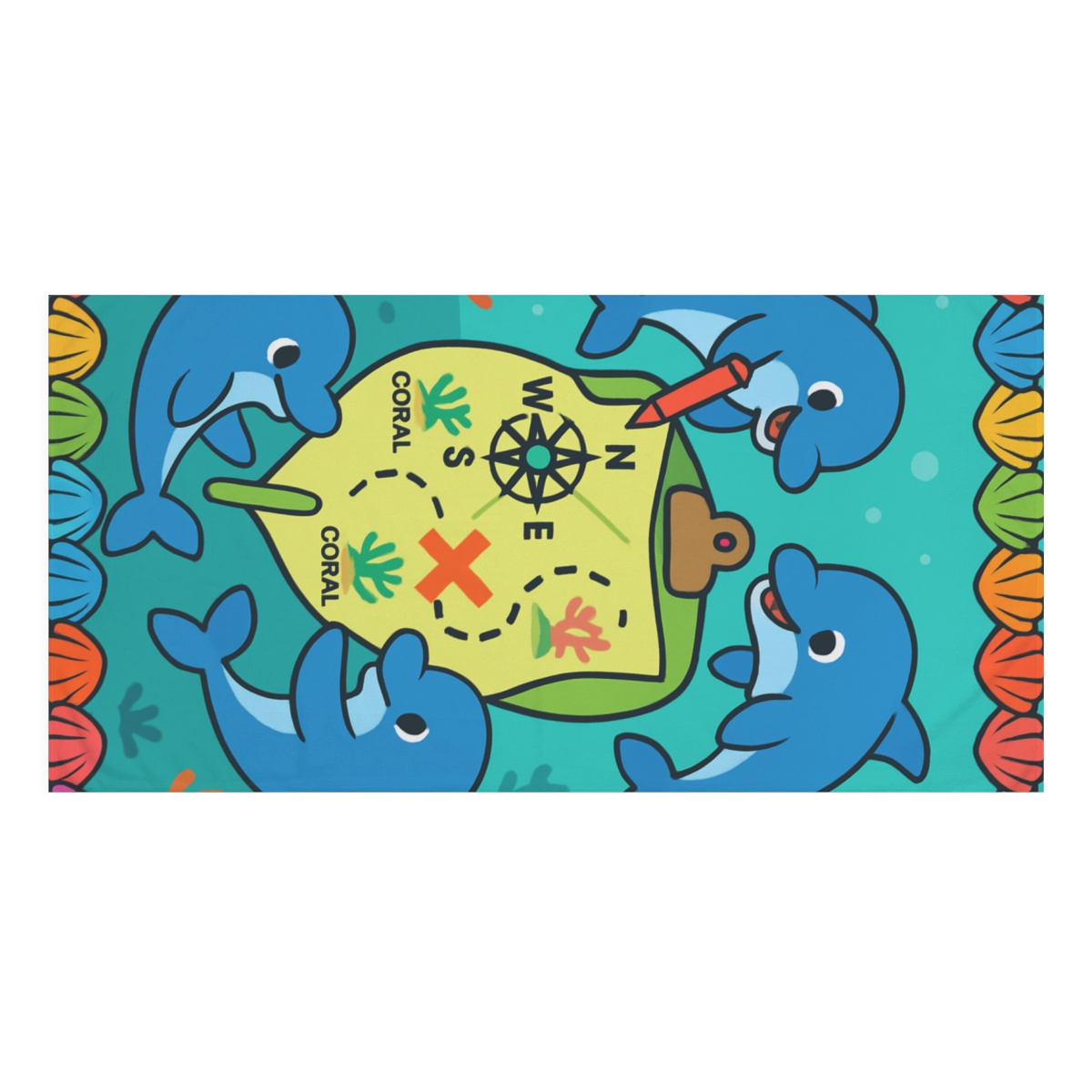 Rainbow Reef Map Makers unique gift towels