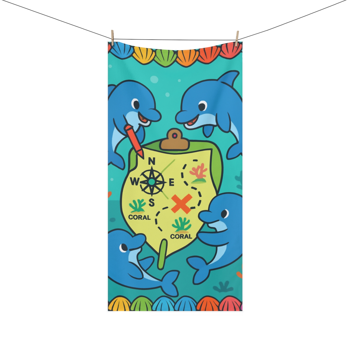 Rainbow Reef Map Makers unique gift towels