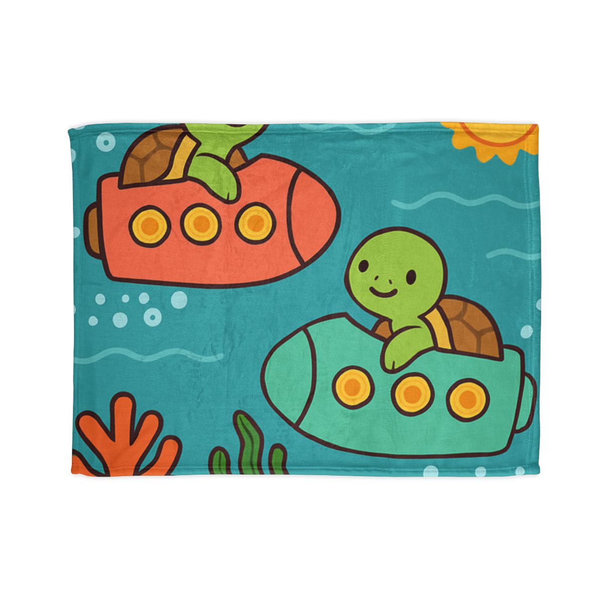 Rainbow Reef Rocket Race designer printed blankets