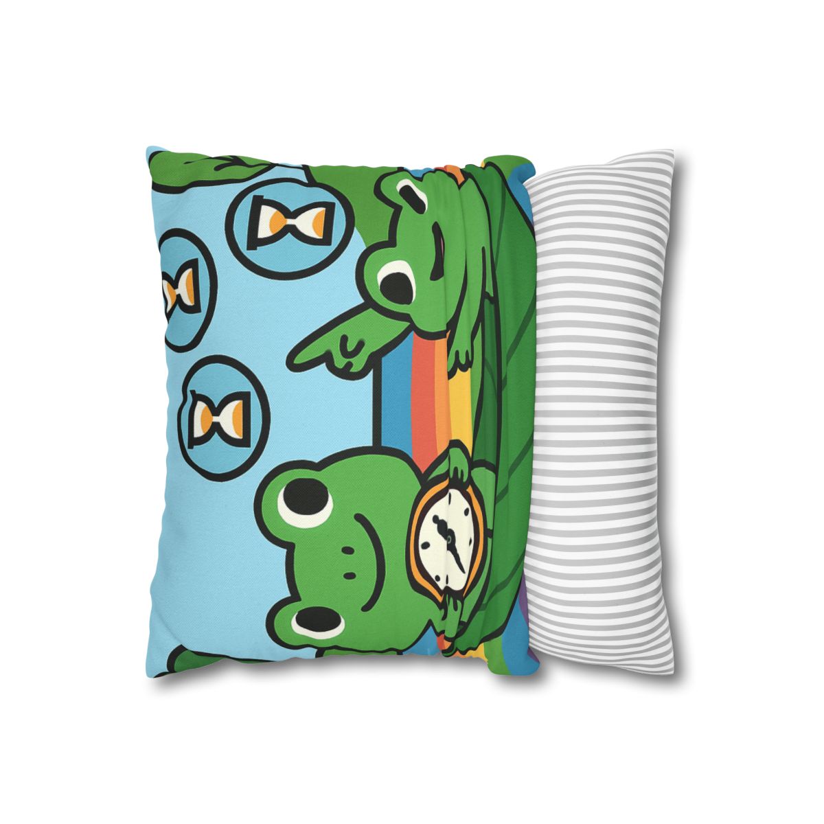 Rainbow River Time Travel Frogs custom pillow cases
