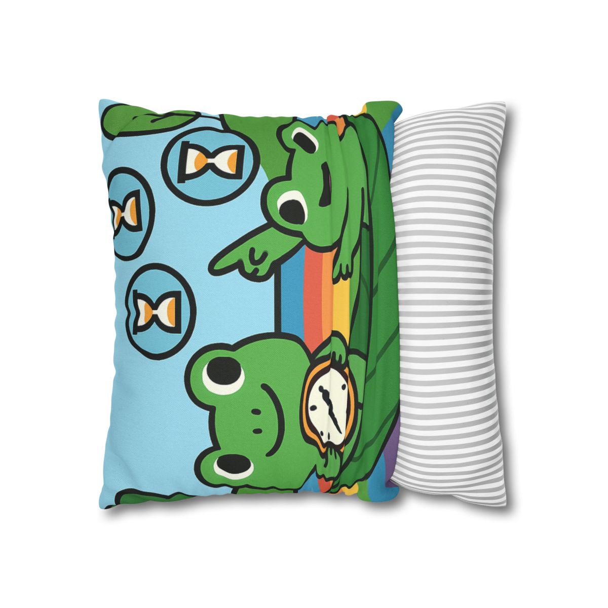 Rainbow River Time Travel Frogs custom pillow cases
