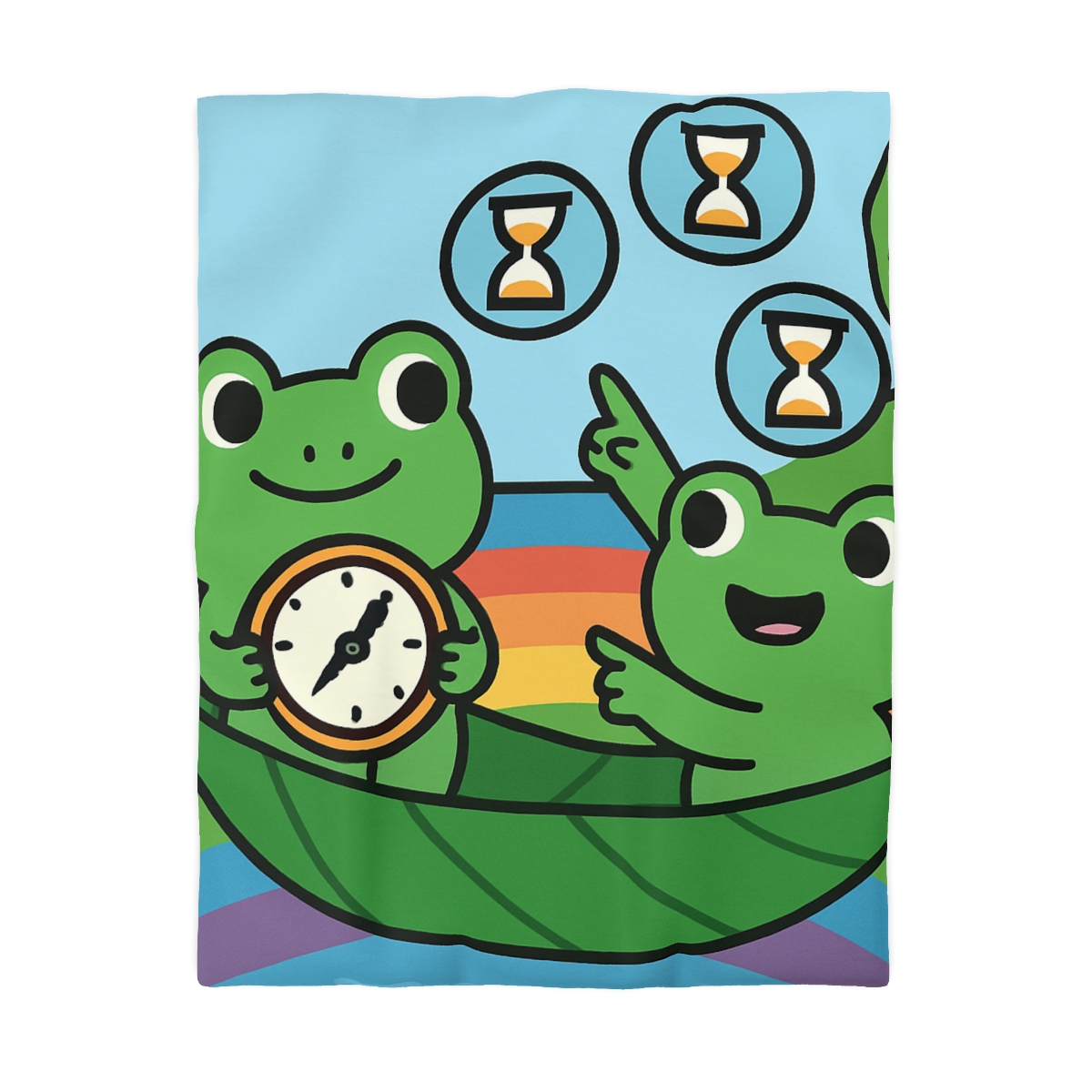 Rainbow River Time Travel Frogs duvets for gifts