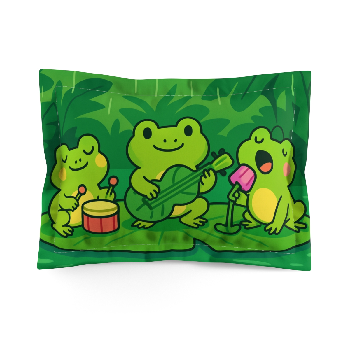 Rainforest Music Frog Band trendy accent pillows