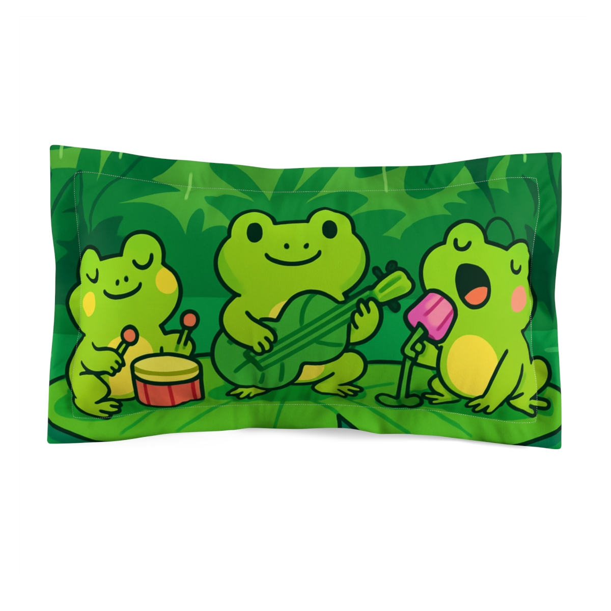 Rainforest Music Frog Band trendy accent pillows