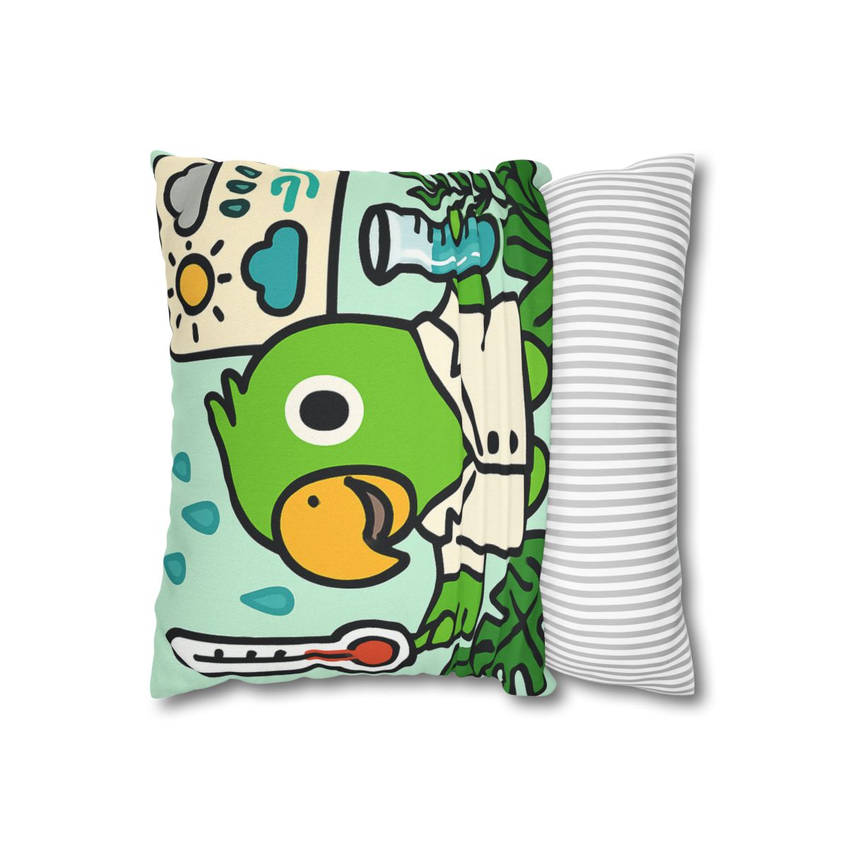 Rainforest Weather Lab With Parrot Scientist stylish decorative pillowcases