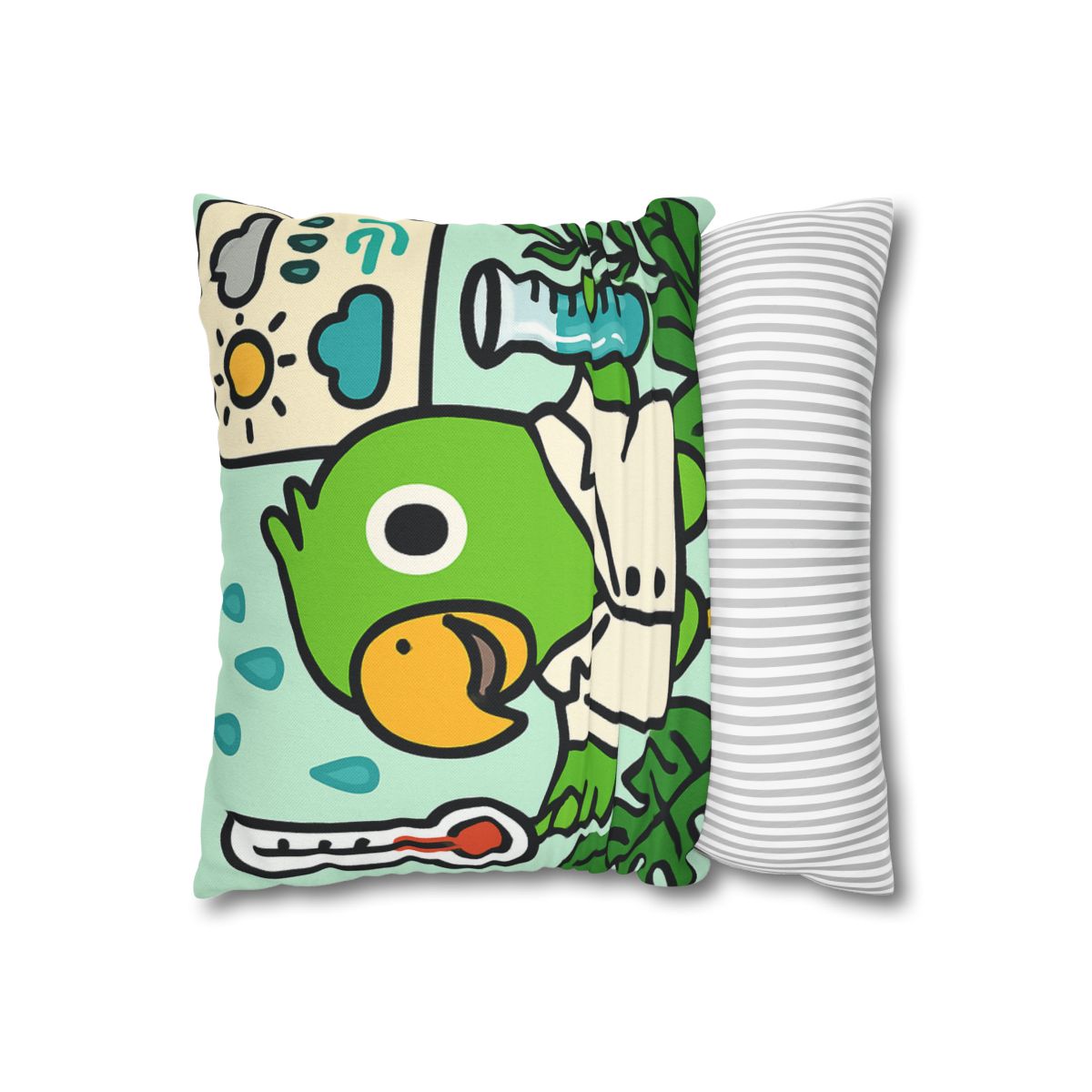 Rainforest Weather Lab With Parrot Scientist stylish decorative pillowcases
