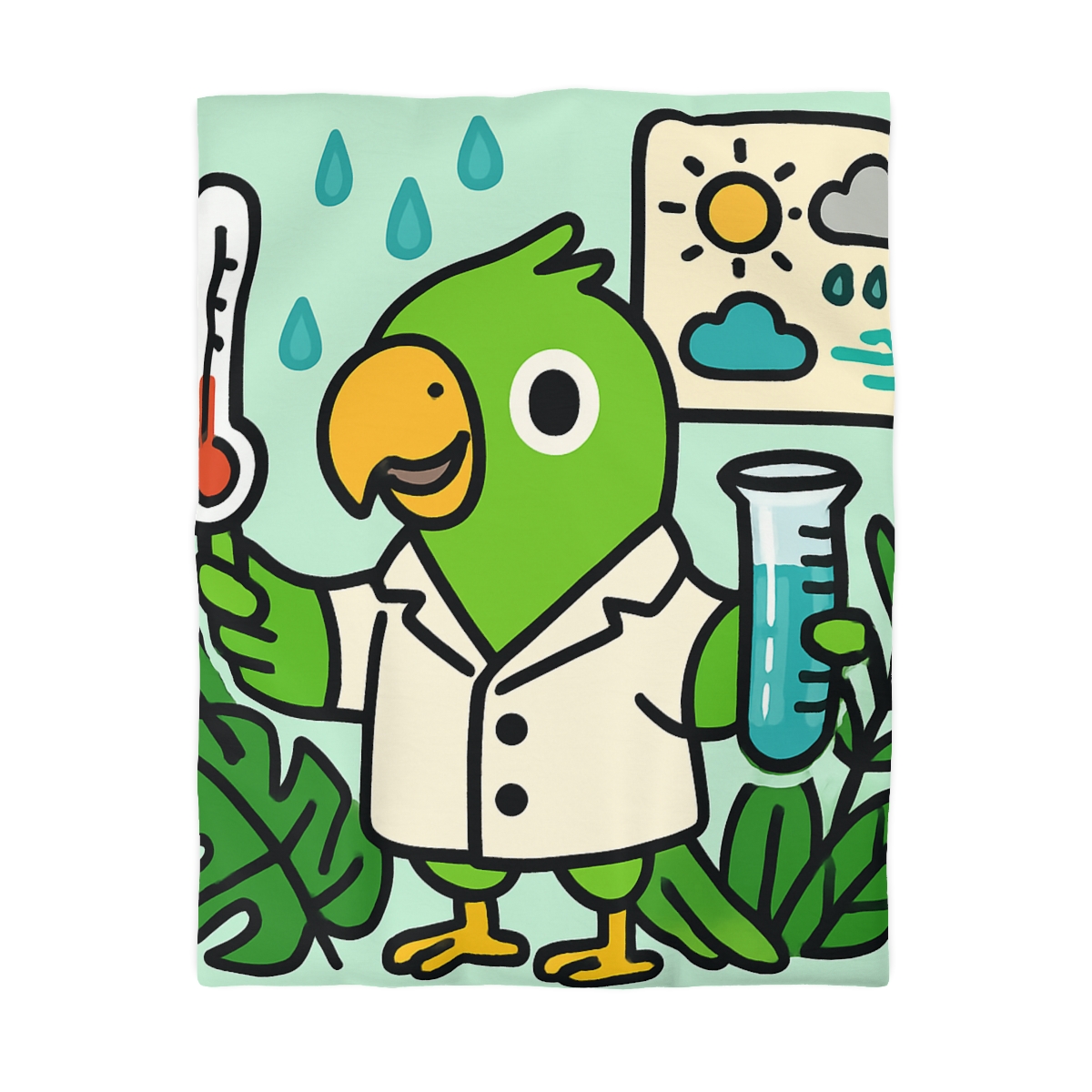 Rainforest Weather Lab With Parrot Scientist unique patterned duvets