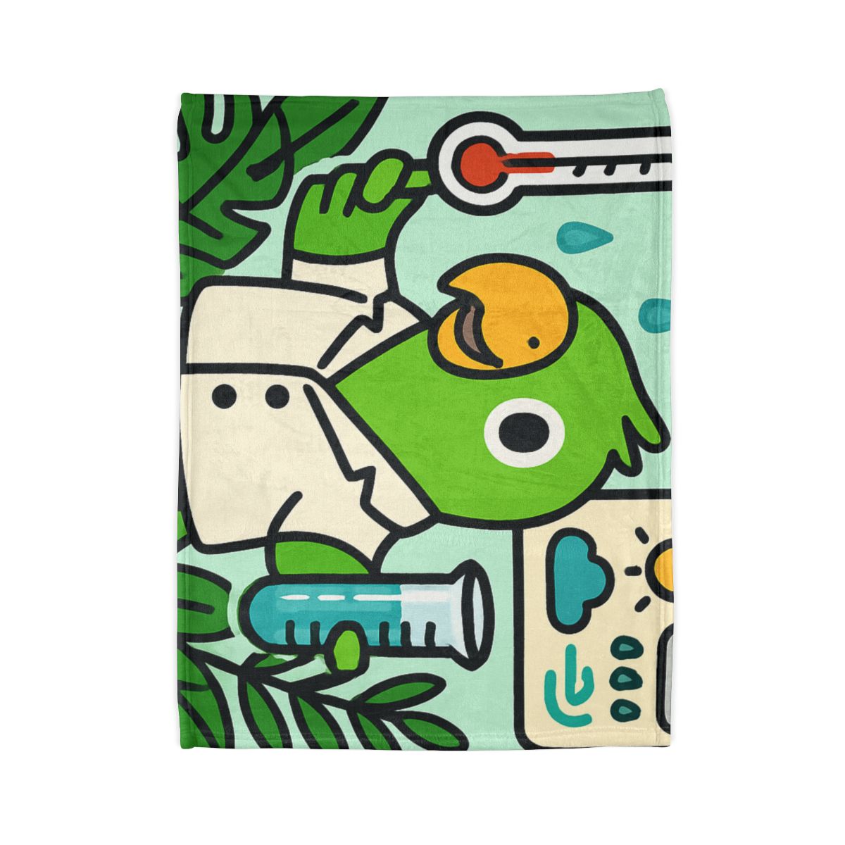 Rainforest Weather Lab With Parrot Scientist unique gift blanketscustom blankets