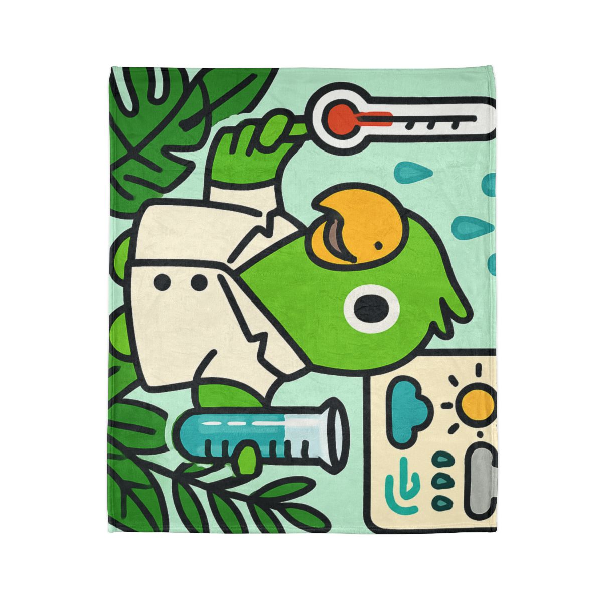Rainforest Weather Lab With Parrot Scientist unique gift blanketscustom blankets