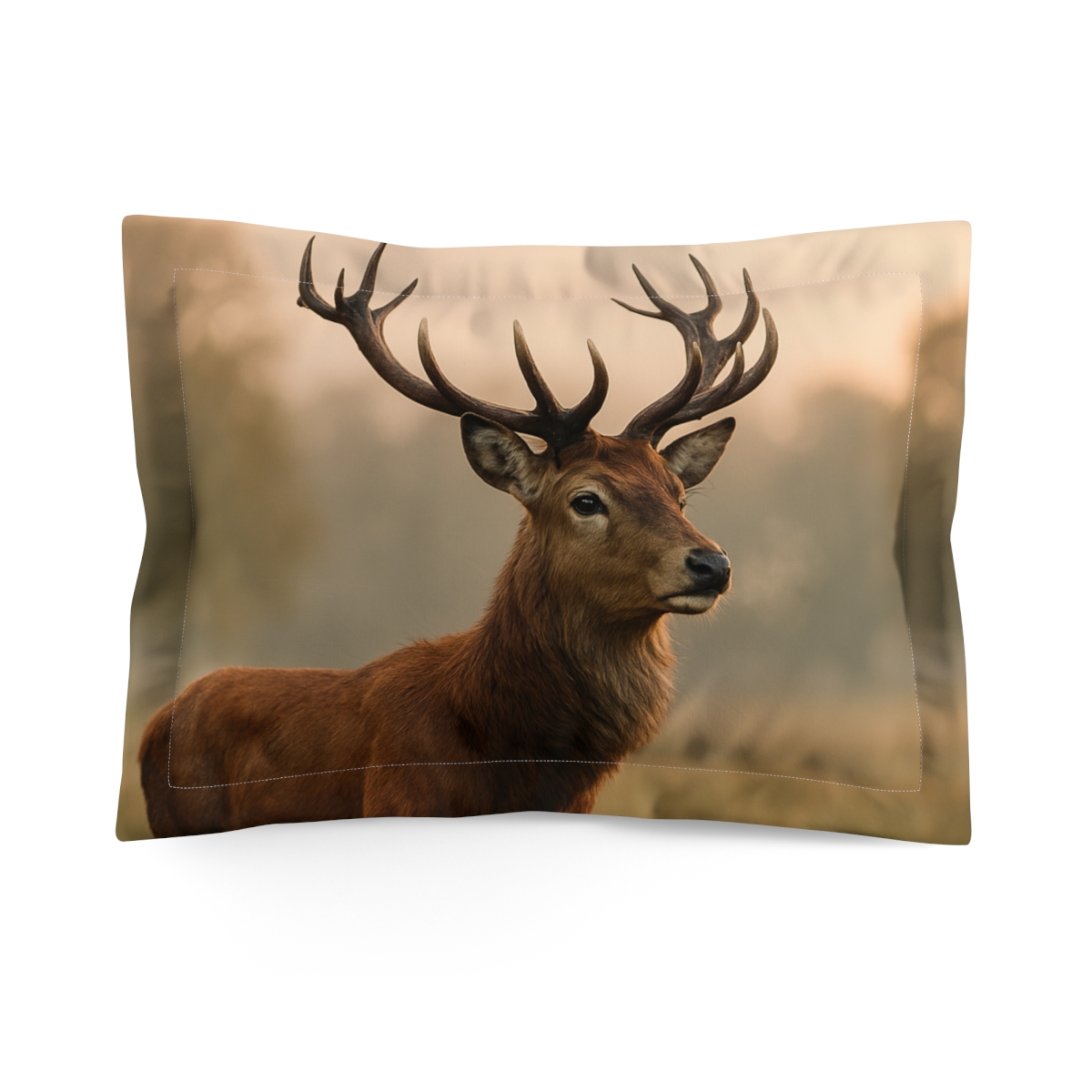 Red Deer Dawn Watcher designer printed pillows