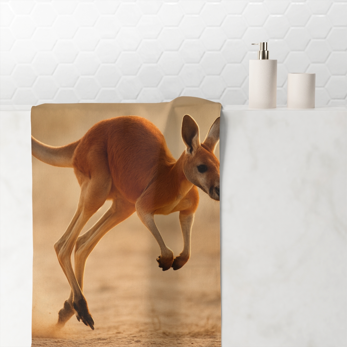Red Kangaroo Dustrise Stride stylish beach towels