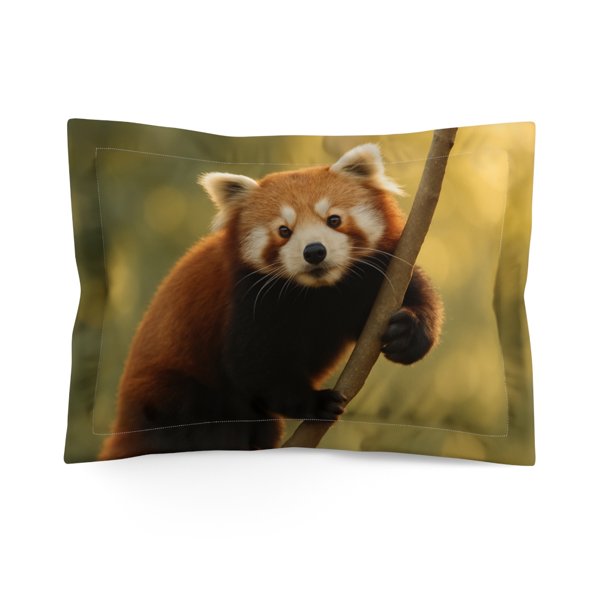 Red Panda Bamboo Climber designer printed pillows
