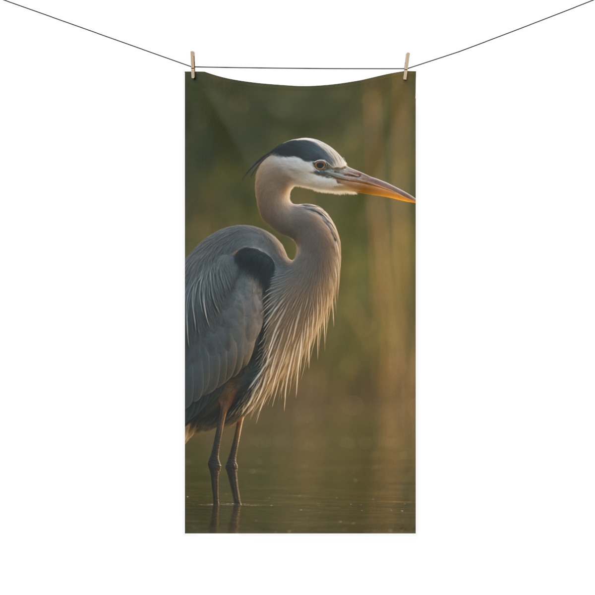 Reedlight Reverie Great Blue Heron stylish beach towels