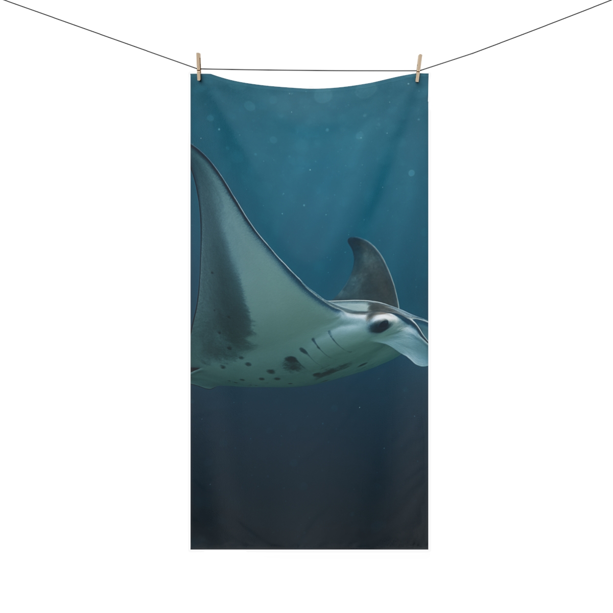 Reef Manta Ray Moonlit Sweep decorative home towelscustom towels