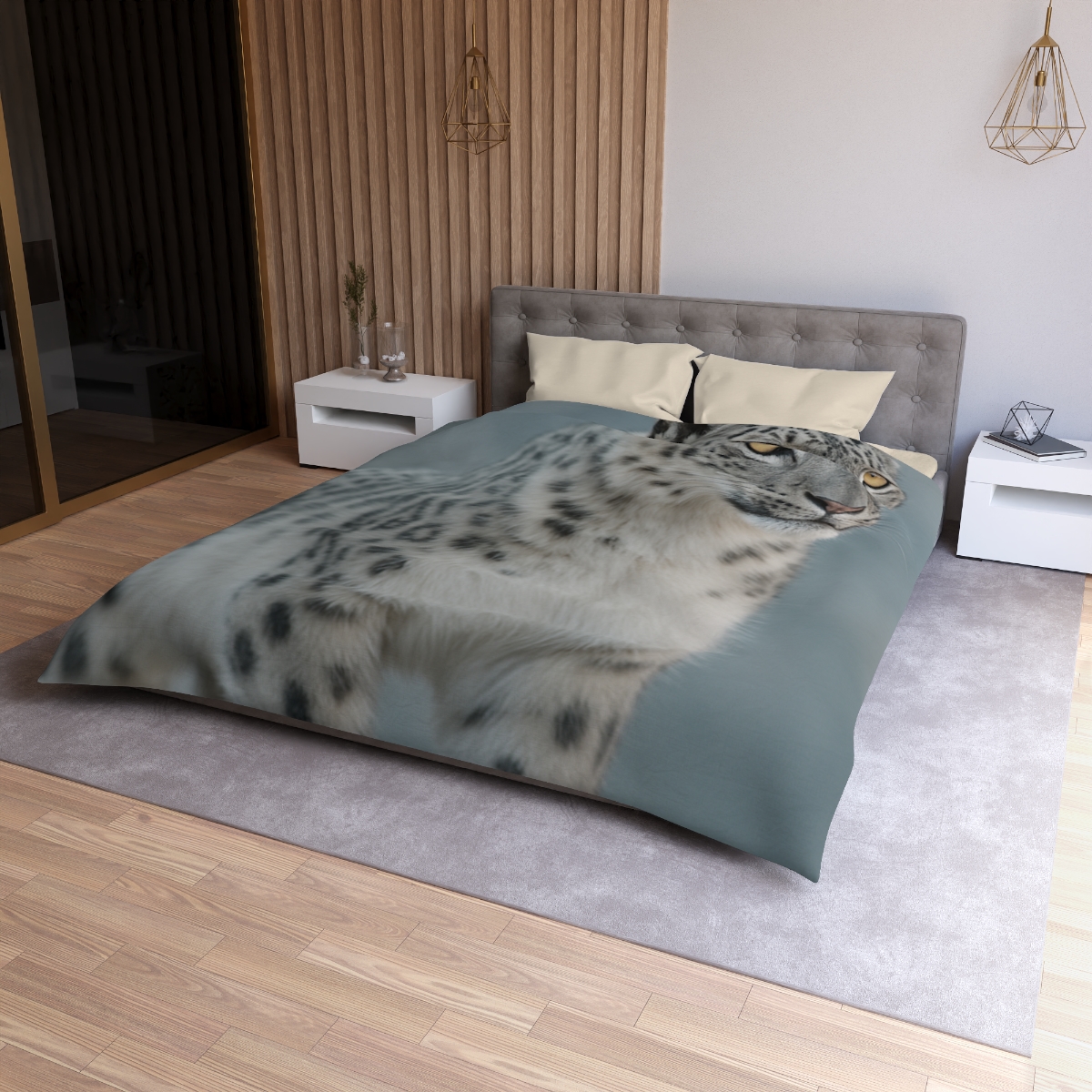 Ridge Phantom Snow Leopard soft comforter duvets