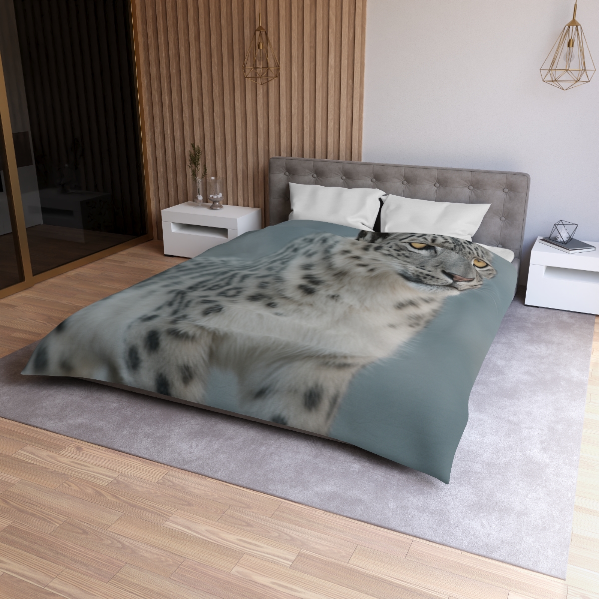 Ridge Phantom Snow Leopard soft comforter duvets