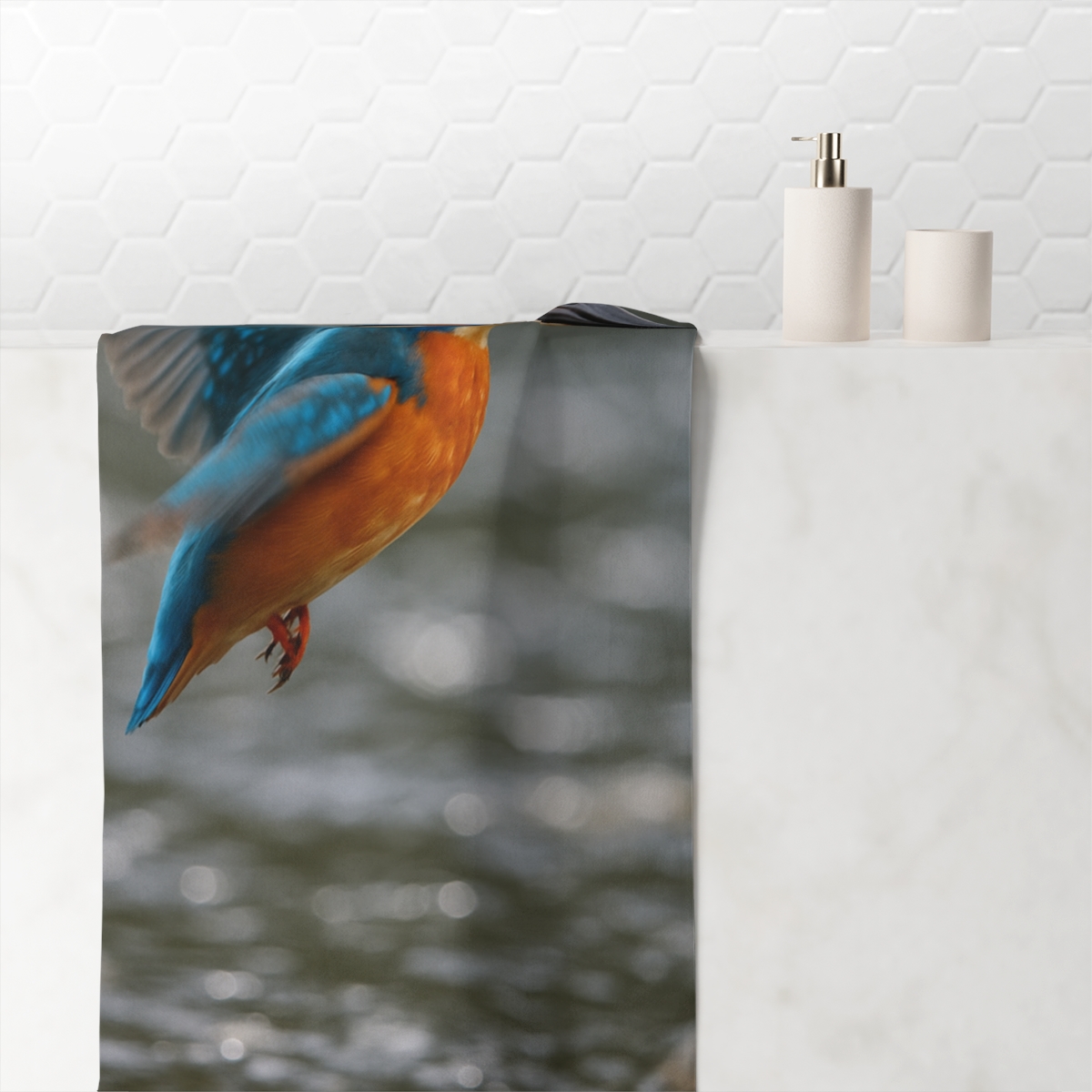 River Flash Kingfisher decorative home towelscustom towels