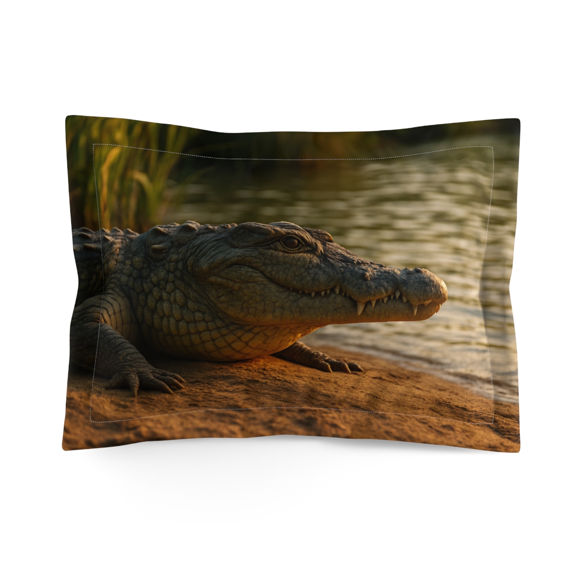 River Spirit Nile Crocodile designer printed pillows