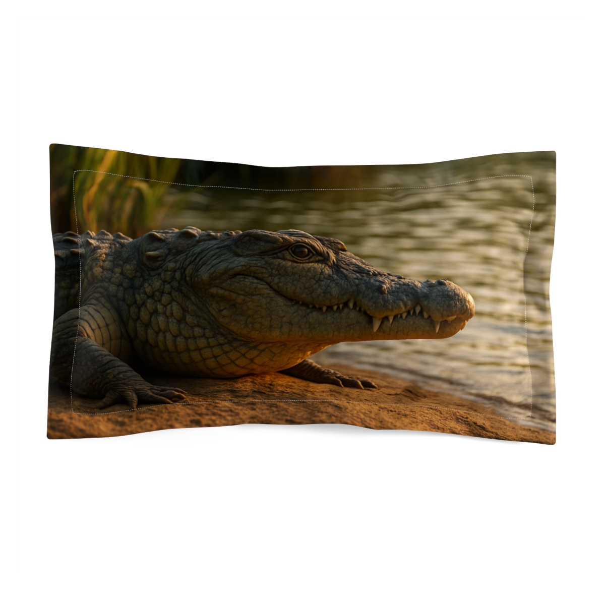 River Spirit Nile Crocodile designer printed pillows