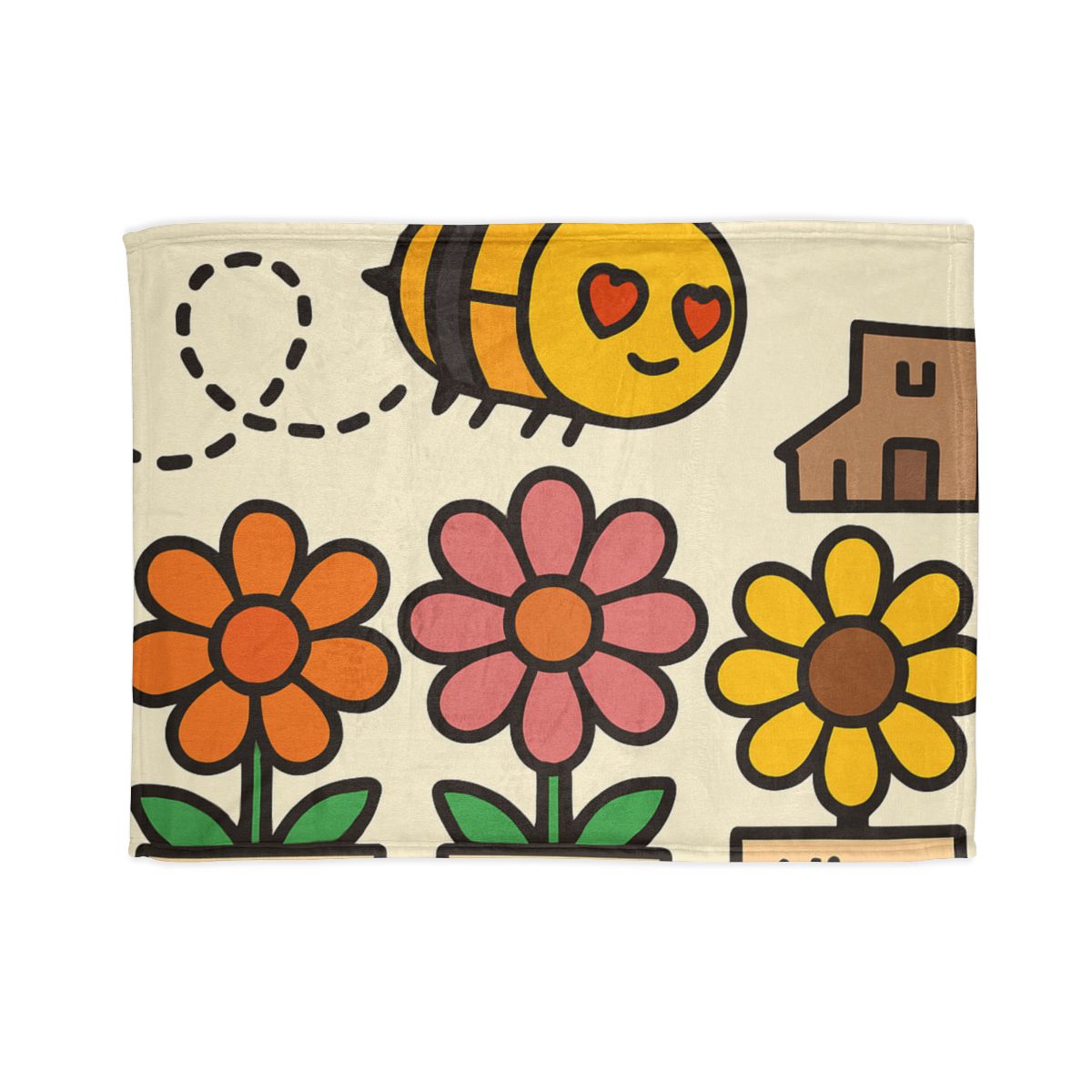 Robot Bee Pollination Map decorative home blankets