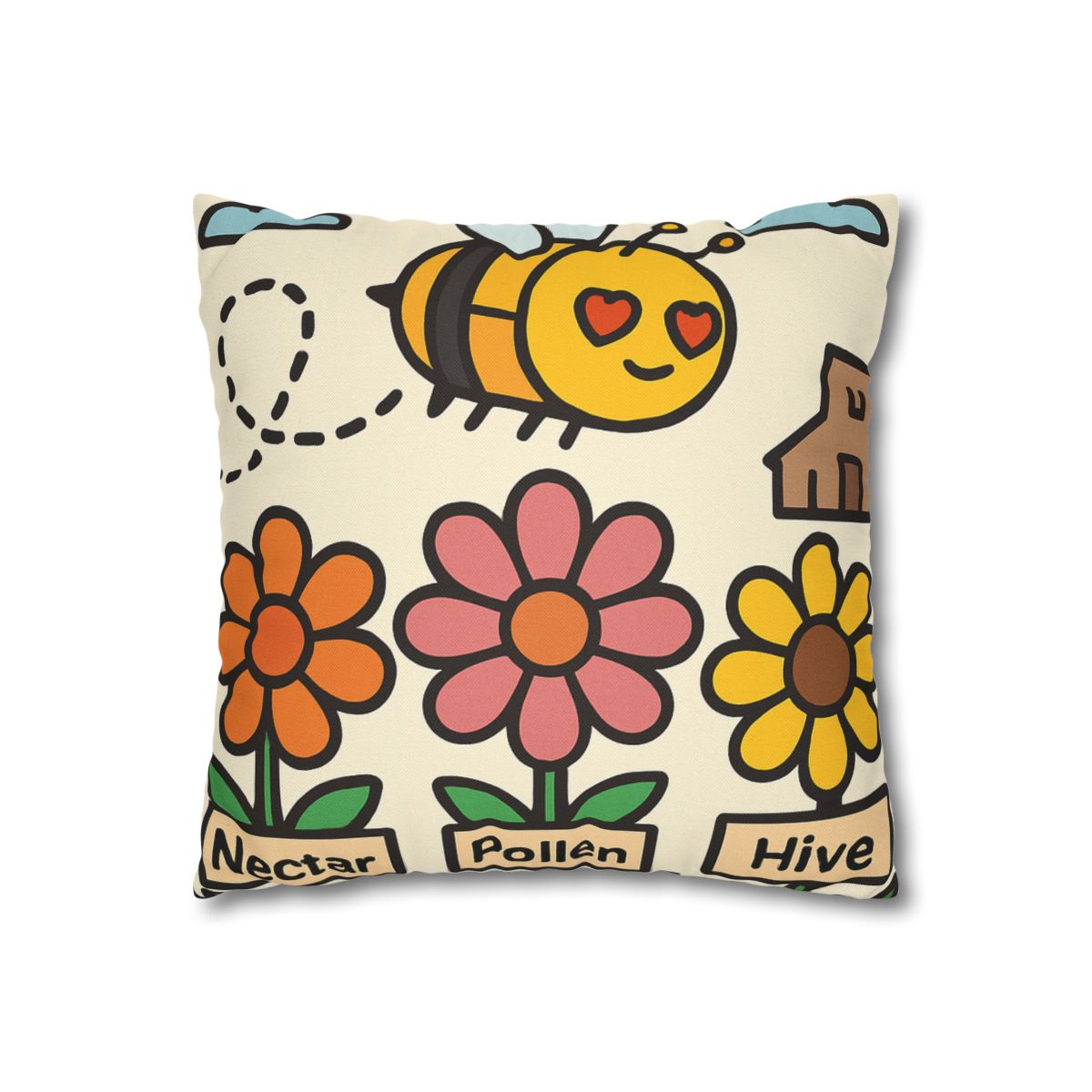 Robot Bee Pollination Map trendy patterned pillow cases