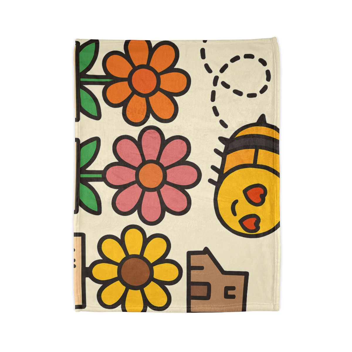 Robot Bee Pollination Map decorative home blankets