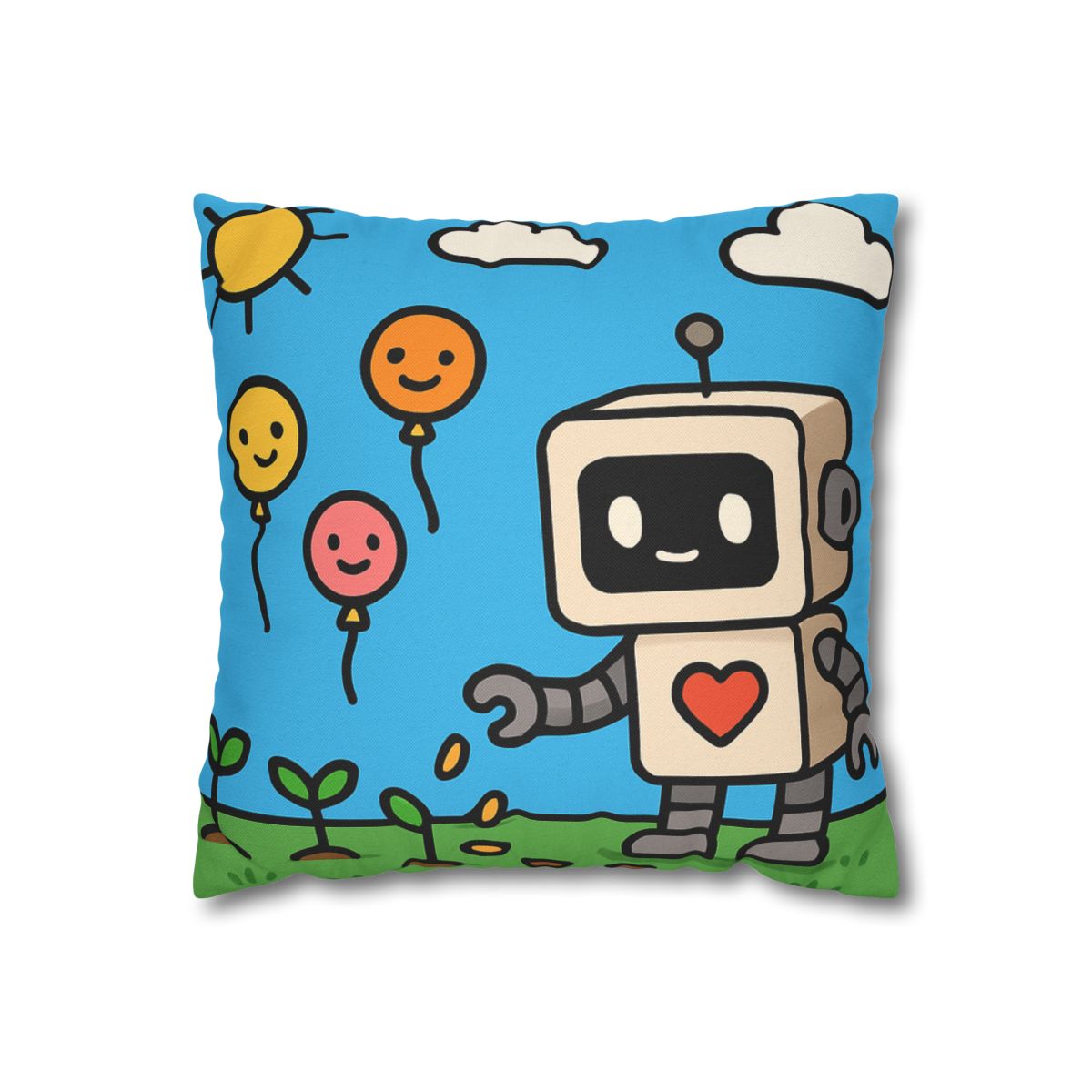 Robot Garden Of Flying Seeds stylish decorative pillowcases