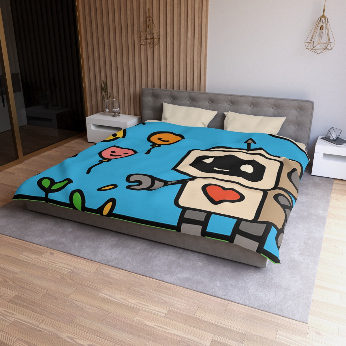 Robot Garden Of Flying Seeds designer printed duvets
